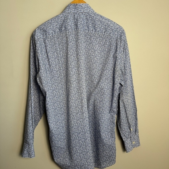 St. Croix Men's Long Sleeve Bluish-Purple Allover Patterned Button Up Shirt M - Picture 4 of 11